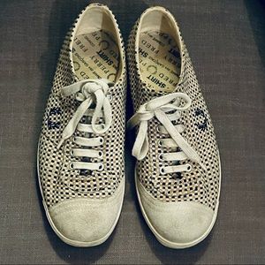 CDG x FRED PERRY Cotton jcquard lace-up lightweight summer sneakers